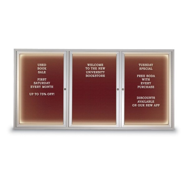 Indoor Enclosed Combo Board, 42"x32", Black Frame/Black & Cobalt